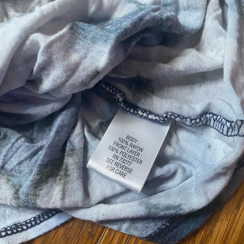 Simply Vera Vera Wang Sleeveless Floral Ruched Top L - Picture 6 of 8